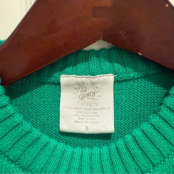 Kid’s Dr. Seuss Green Grinch Sweater - Size S - Picture 3 of 3